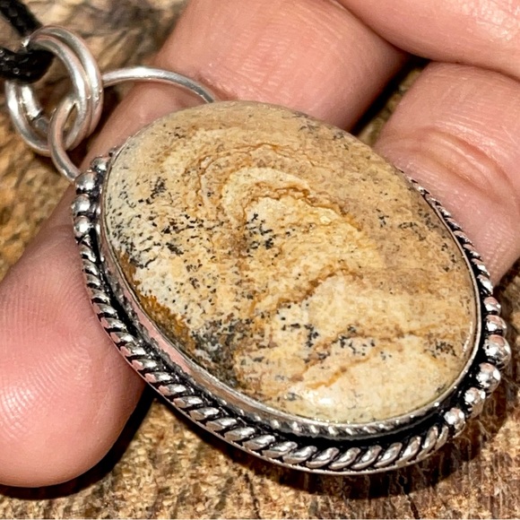 handmade & handcrafted gemstone jewelry Jewelry - Picture Jasper Pendant 2 1/4”